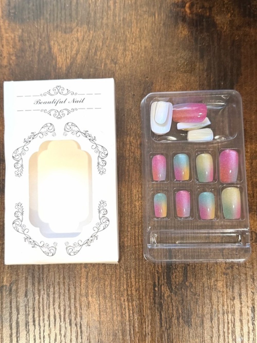 Ombre Pink Blue Press-On Nails - Multi-Color Set